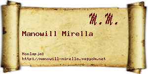 Manowill Mirella névjegykártya